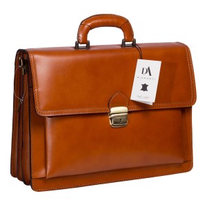 Servieta din piele naturala DiAmanti Vescovio Maro Deschis